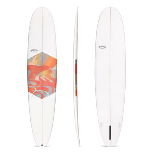 8'6" Ultimate Longboard Surfboard with Abstract Inlay (Poly)