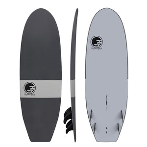 5'7 Cloud Shortboard Surfboard Gray Dip (Hybrid Epoxy Softtop)