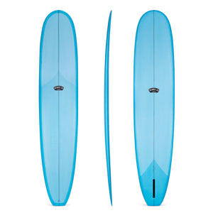 10' Classic Noserider Longboard Surfboard Blue Resin Tint (Poly)