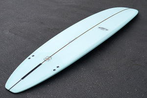 8' Ultimate Longboard Surfboard with Darkwood Stringer and Aqua Resin Tint (Poly)