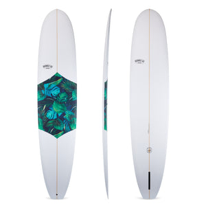 9'4" Classic Longboard Surfboard Aloha Print Deck Inlay (Poly)