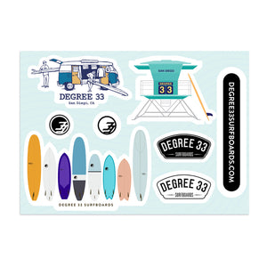 Surf Sticker Sheet (8 stickers)