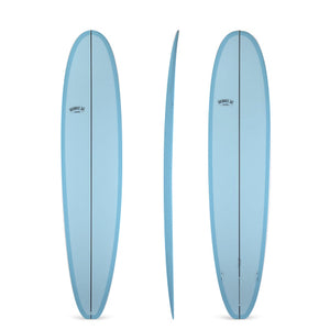 8' Ultimate Longboard Surfboard with Darkwood Stringer and Light Blue Resin Tint (Poly)