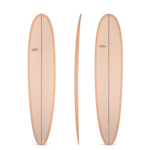 8'6" Ultimate Longboard Surfboard with Darkwood Stringer and Coral Resin Tint (Poly)