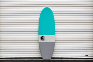 5'7 Cloud Shortboard Surfboard Aqua Dip (Hybrid Epoxy Softtop)
