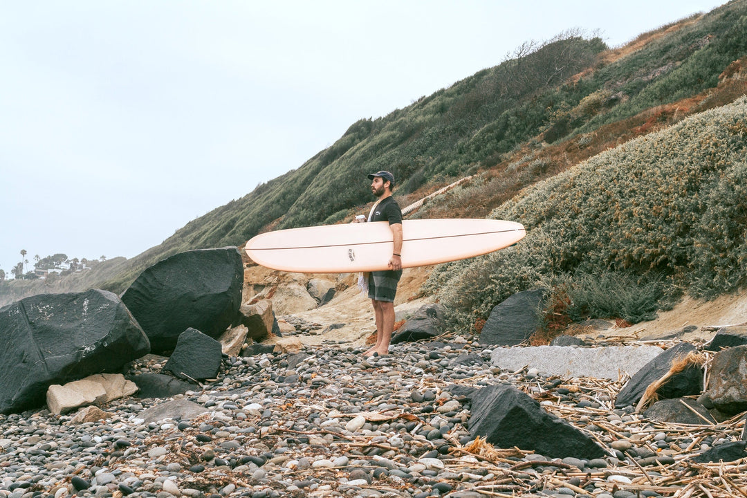 Surfer checking the surf
