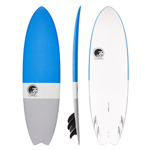 7'6" Easy Rider Surfboard Blue Dip (Hybrid Epoxy Soft Top)