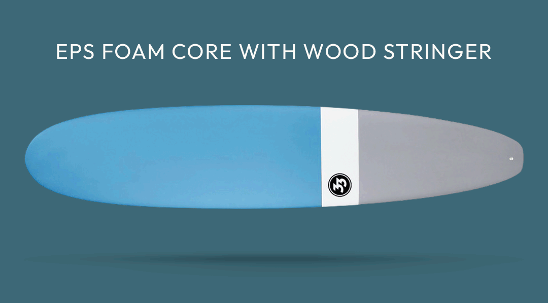 Gift of longboard surfboard from different angles