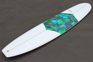 9' Classic Longboard Surfboard Aloha Print Deck Inlay (Poly)