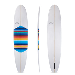 9'8" Classic Longboard Surfboard Mexican Blanket Inlay (Poly)