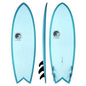 5'8" Codfather Fish Surfboard Aqua Rail (Epoxy)