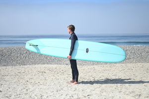 9' Classic Noserider Longboard Surfboard Aqua Resin Tint (Poly)