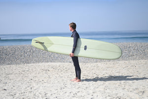 9'6" Classic Noserider Longboard Surfboard Seaweed Resin Tint (Poly)