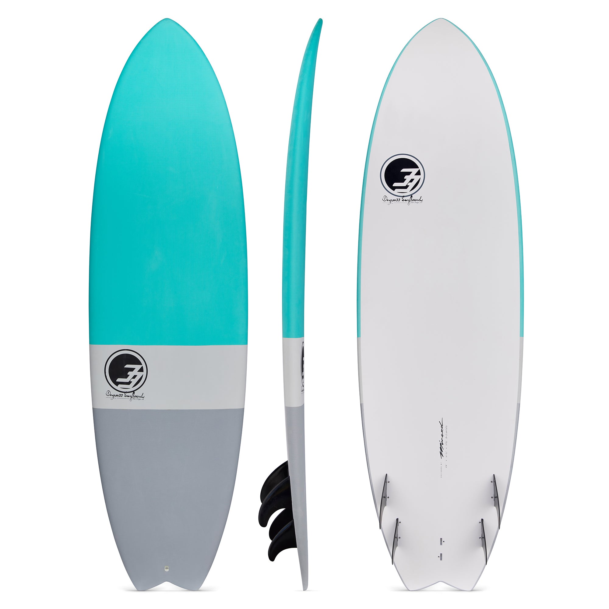 7'6" Easy Rider Surfboard Aqua Dip (Hybrid Epoxy Top) - Degree 33 Surfboards