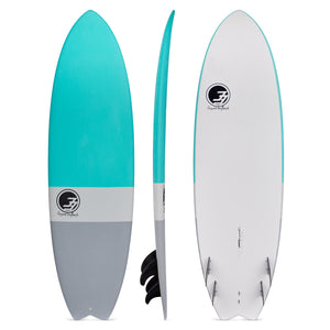 7'6" Easy Rider Surfboard Aqua Dip (Hybrid Epoxy Soft Top) - Preorder