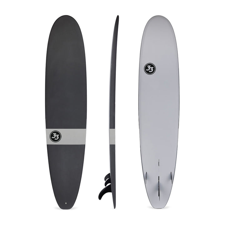 9' Ultimate Longboard Surfboard Gray Dip (Hybrid Epoxy Softtop)