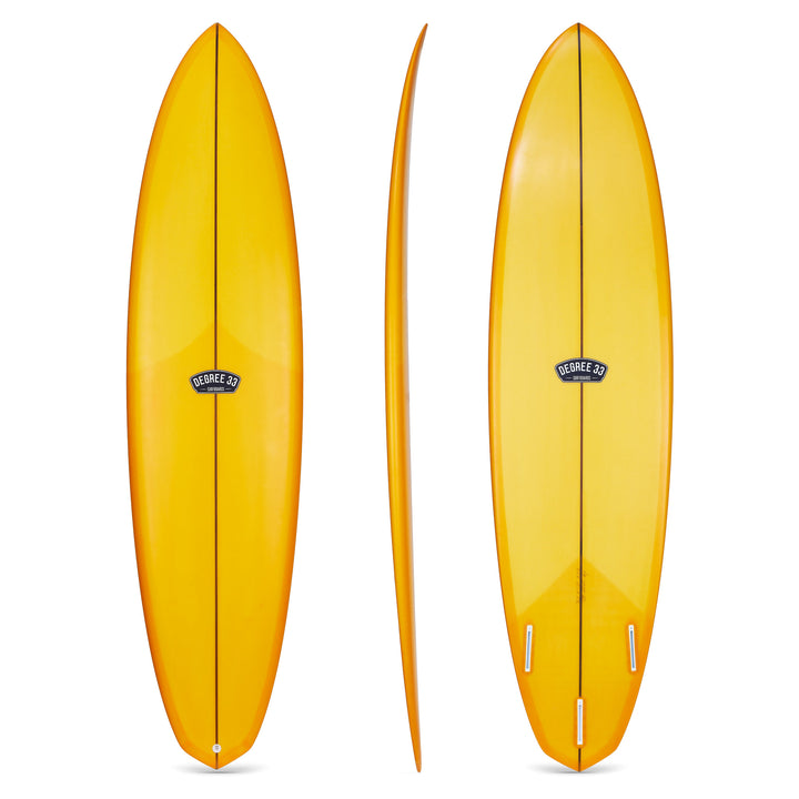 7'6" Over Easy Surfboard Mango Resin Tint (Poly)