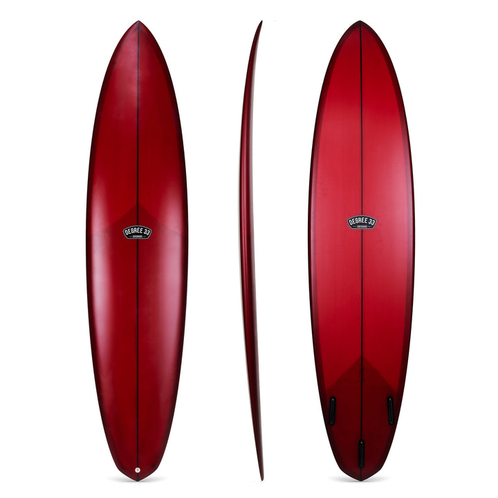7'2" Over Easy Surfboard Maroon Resin Tint (Poly)