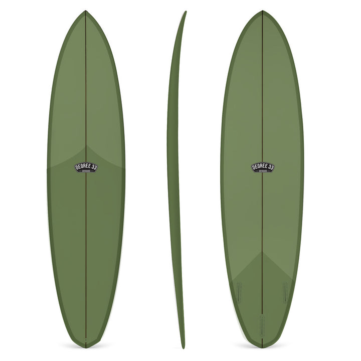 7'2" Over Easy Surfboard Dark Green Resin Tint (Poly)