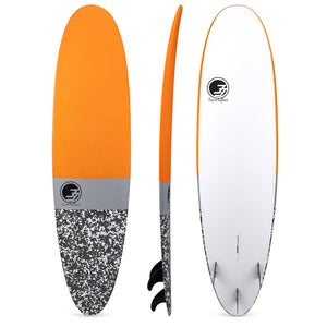 7'2" Poacher Funboard Surfboard Orange Camo (Hybrid Epoxy Softtop)