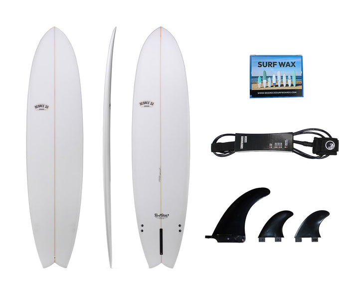 Easy Rider Fish Longboard (Poly) White Sale Special - Degree 33 Surfboards