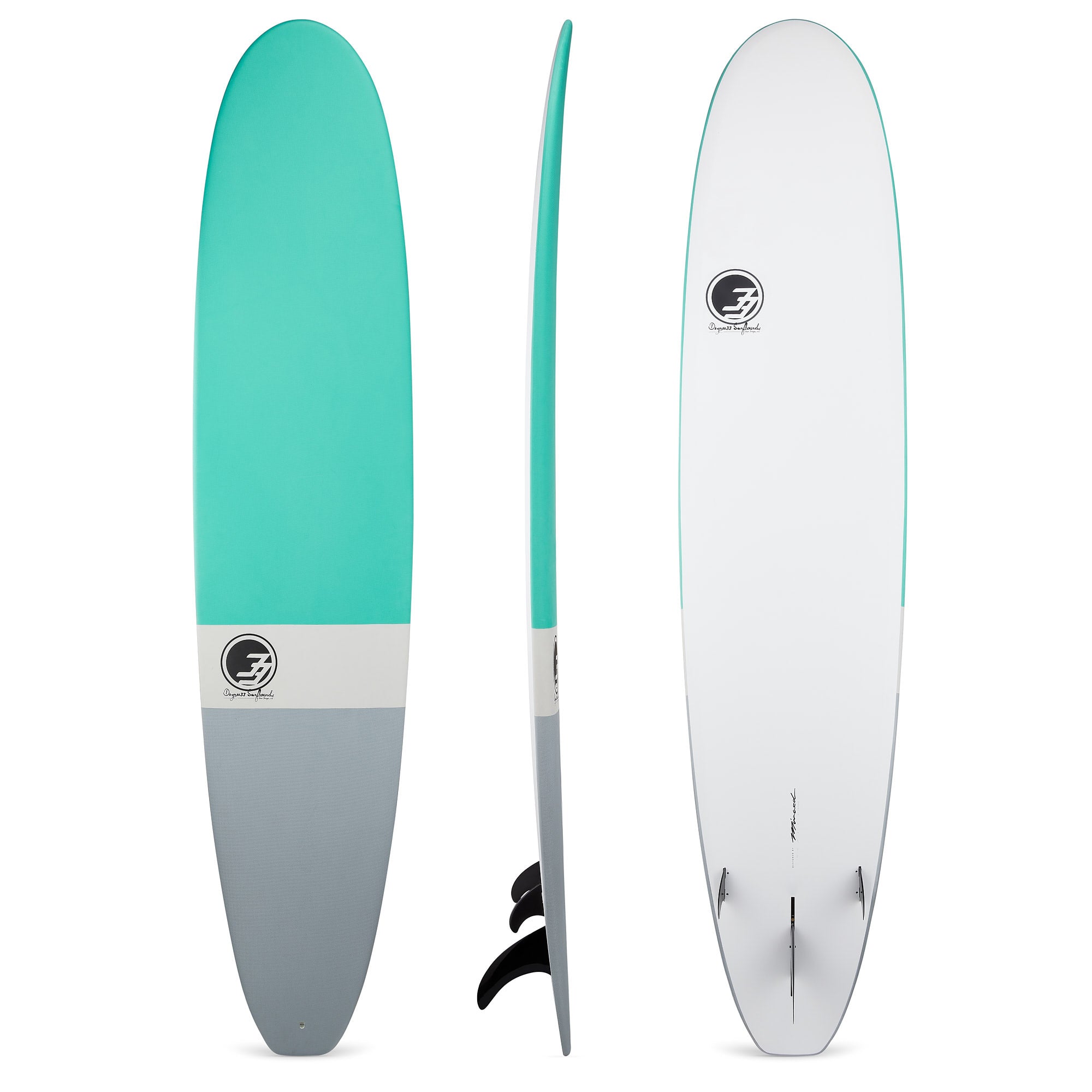 8' Ultimate Longboard Surfboard Aqua Dip (Hybrid Epoxy Softtop) - 33 Surfboards
