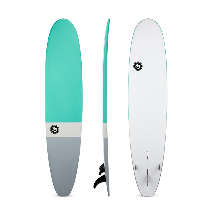 8'6" Ultimate Longboard Surfboard Aqua Dip (Hybrid Epoxy Softtop)