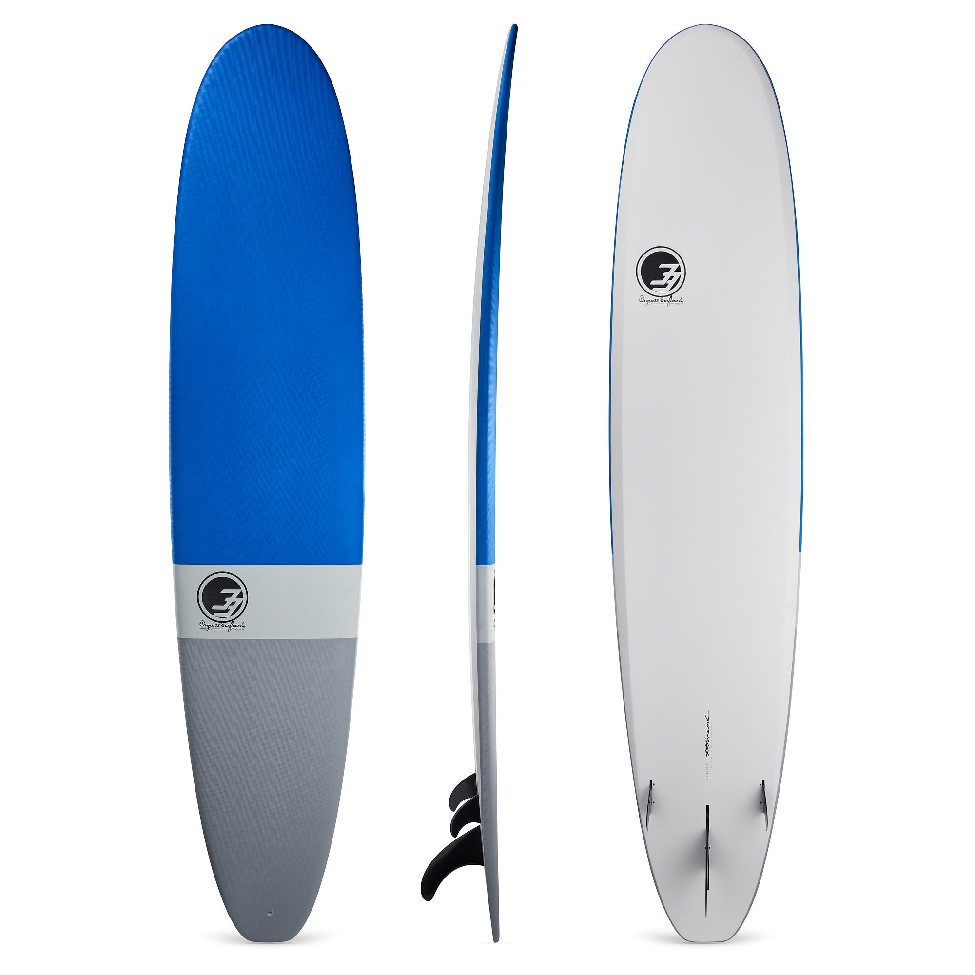 8' Ultimate Longboard Surfboard Blue Dip (Hybrid Epoxy Softtop) - Degree 33  Surfboards
