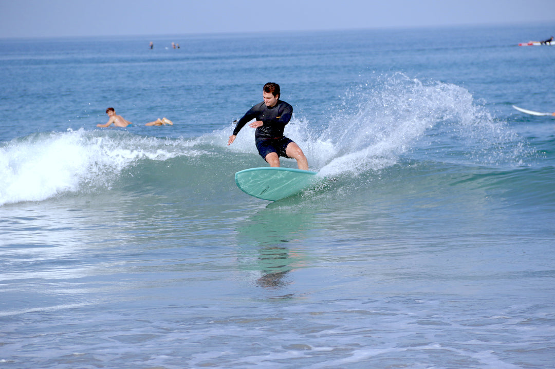 Ride33 Deluxe Surfboard & Wetsuit Package - 6'8" Speed Egg Epoxy Midlength