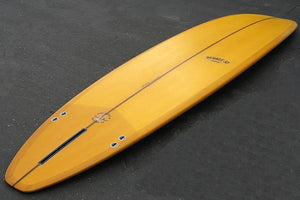 8' Ultimate Longboard Surfboard with Darkwood Stringer and Honey Orange Resin Tint (Poly)