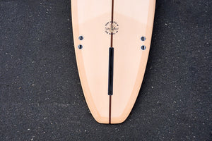 9' Ultimate Longboard Surfboard with Darkwood Stringer and Coral Resin Tint (Poly)