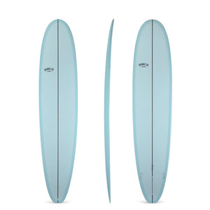 9' Ultimate Longboard Surfboard with Darkwood Stringer and Aqua Resin Tint (Poly)