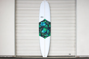 9'4" Classic Longboard Surfboard Aloha Print Deck Inlay (Poly)