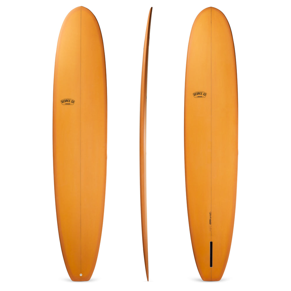 9'4" Classic Longboard Surfboard Coral Resin (Poly) Degree 33 Surfboards
