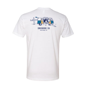 Degree 33 Bus T-Shirt (White with Blue VW)