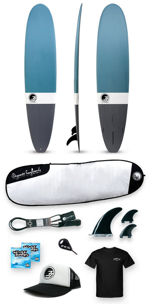 Ride33 Surfboard Package - 9'6" Surfboard, Bag, Leash, Fins and Accessories