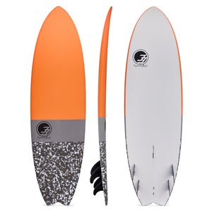 6'6" Easy Rider Surfboard Orange Camo (Hybrid Epoxy Soft Top)