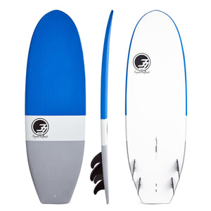 5'7 Cloud Shortboard Surfboard Blue Dip (Hybrid Epoxy Softtop)