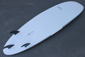 7'2" Poacher Funboard Surfboard Gray Chevron (Hybrid Epoxy Softtop)