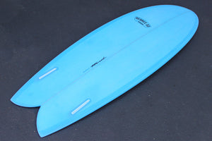 5'10" Codfather Fish Twin Fin Surfboard Blue Resin Tint (Poly)