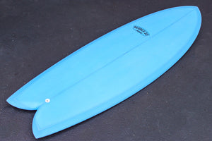 5'10" Codfather Fish Twin Fin Surfboard Blue Resin Tint (Poly)