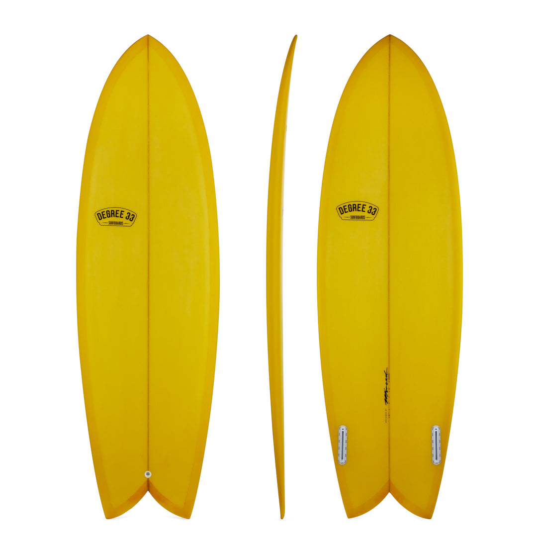 6' Retro Fish Twin Fin Surfboard Mango Resin Tint (Poly) – Degree