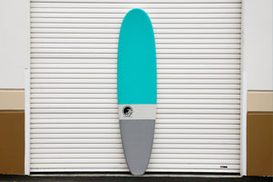 9'6" Ultimate Longboard Surfboard Aqua Dip (Hybrid Epoxy Softtop)
