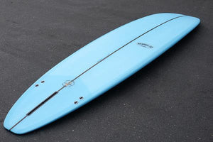 8'6" Ultimate Longboard Surfboard with Darkwood Stringer and Blue Resin Tint (Poly)