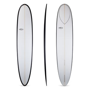 10'2" Wedge Noserider Black Rail Fiberglass Longboard Surfboard (Poly)
