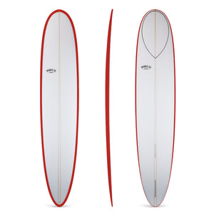 9'7" Wedge Noserider Red Rail Longboard Surfboard (Poly)